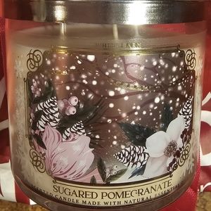Bath & Body Works 3 Wick Candle Sugared Pomegranate